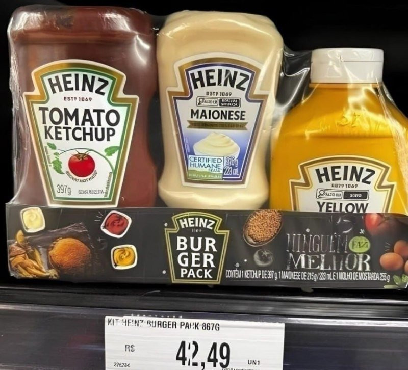 Heinz Pack Hamburguer Ketchup 397g + Maionese 215g + Mostarda 255g