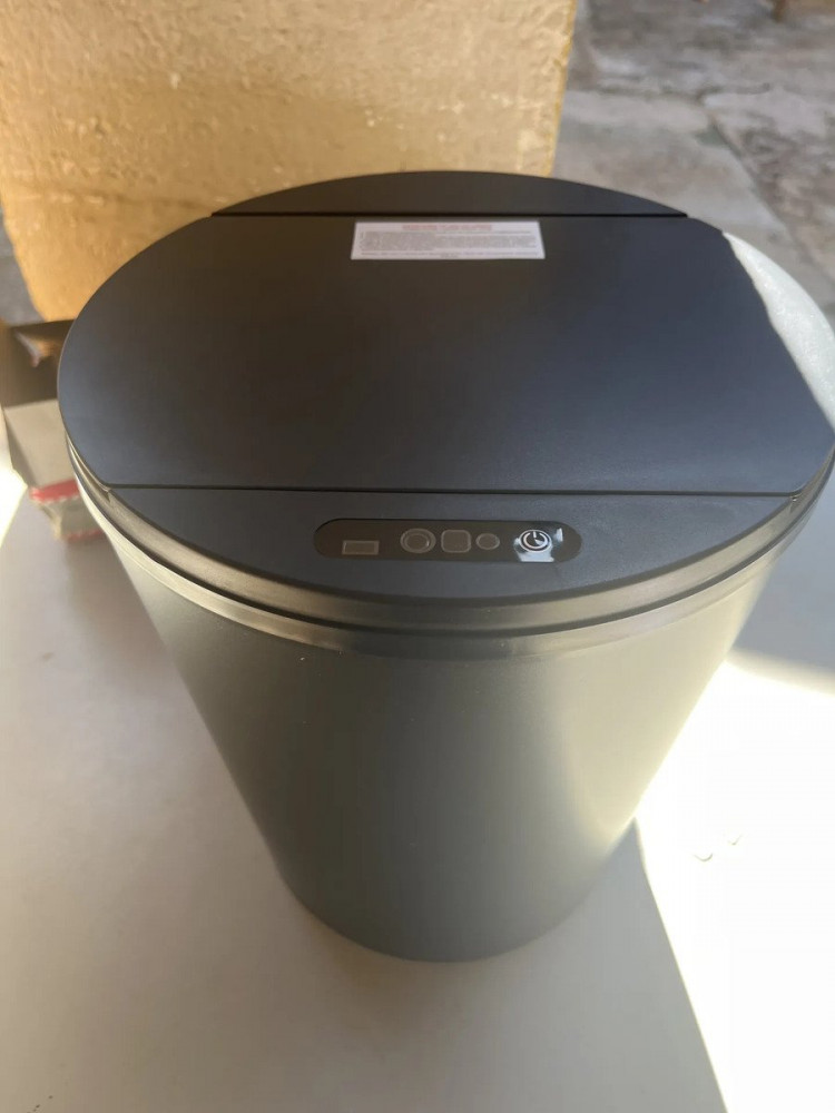 Lixeira Redonda Preta 16L Sensor