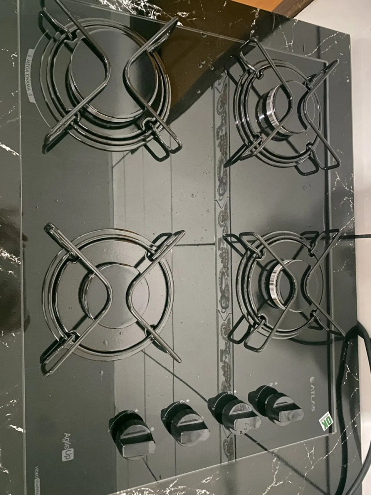 Cooktop 4 Bocas Atlas Agile Up Vidro Bivolt