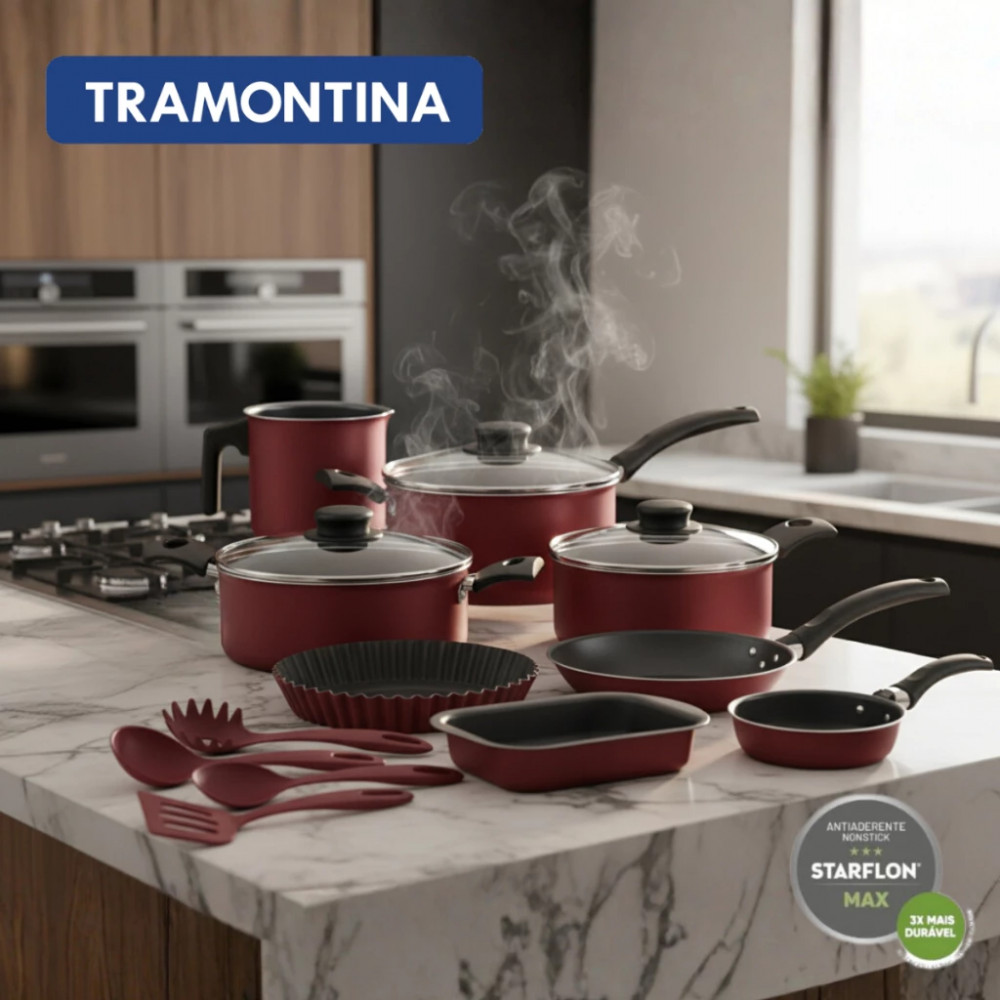 Jogo de Panelas Tramontina 12 Peças Turim