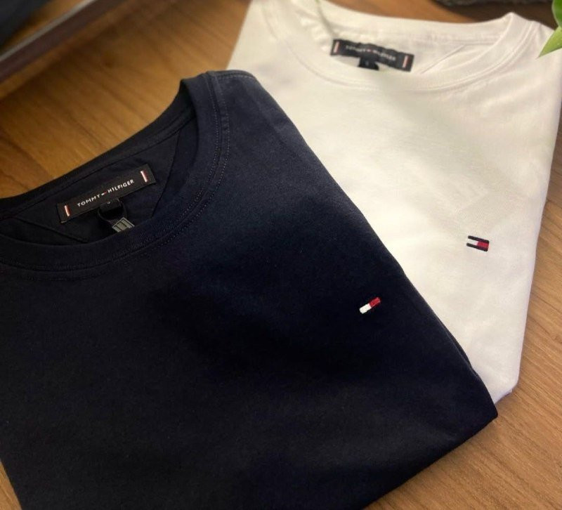 Kit Camisetas Tommy Hilfiger Original-Preta/branca 2un