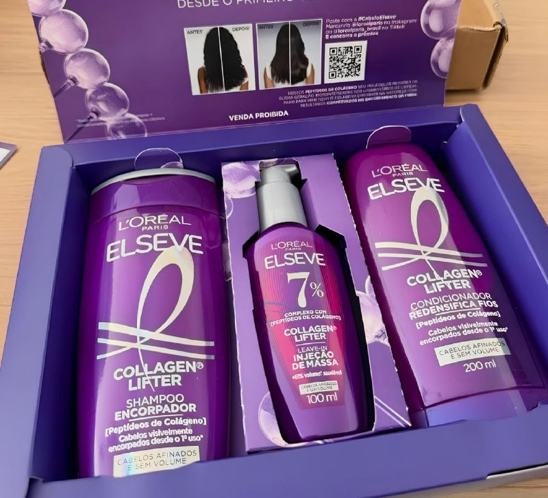 Kit L'Oréal Paris Elseve Collagen Lifter: Shampoo + Condicionador + Sérum Leave-in