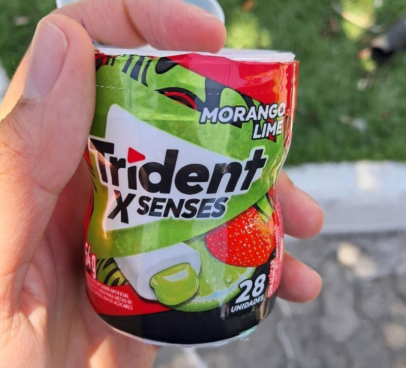 Chiclete Trident XSenses Morango Lime Sem Açúcar - 6 unidades