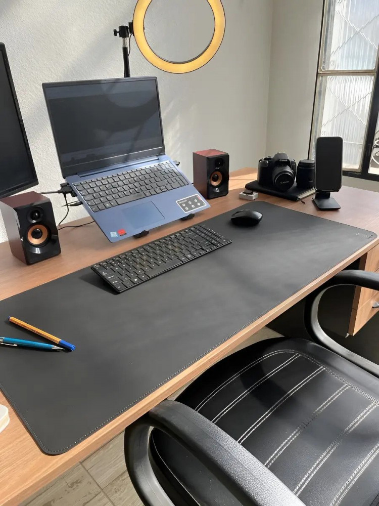 Mousepad Grande 90x40 Preto Couro