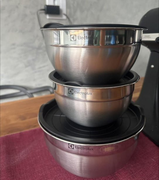 Conjunto De Bowls Tigelas De Inox Com Tampa Plástica Electrolux
