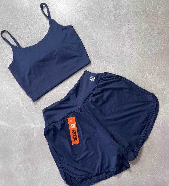 Conjunto Short Duplo Top Alcinha com Bojo Treino