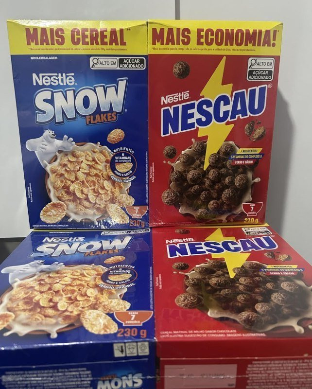 🥣 Kit Cereal Matinal Chocolate Nescau 210g + Snow Flakes 230g