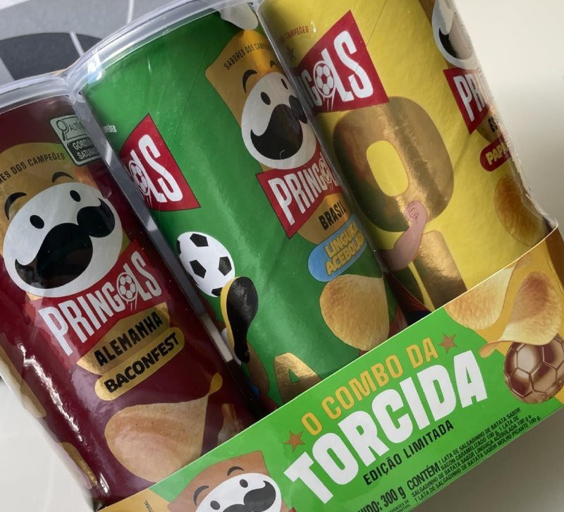 Salgadinho Batata Frita Pringles Tripack Especial Festa do Futebol