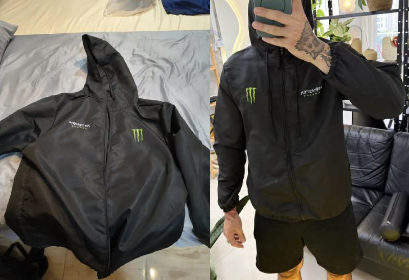 Jaqueta Corta Vento Monster Capuz Impermeável - Tamanho G