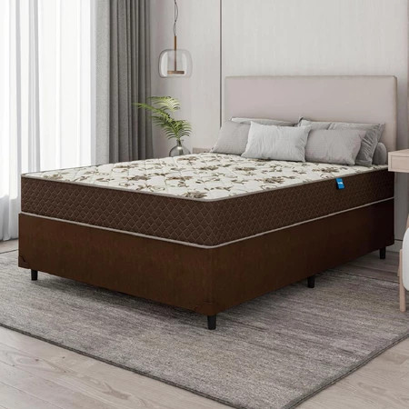 Cama Box Casal 138x188x57 Marrom Umaflex