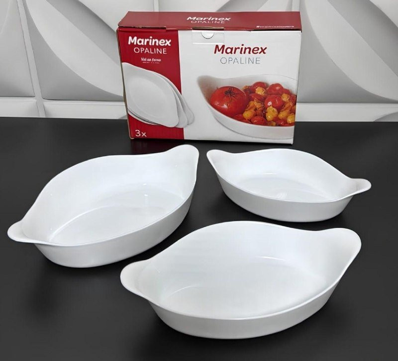 Marinex Conjunto de Assadeiras Oval Opaline 3 Peças