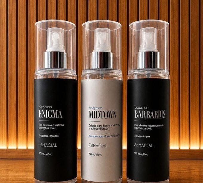Kit Body Splash Masculino Barbarius + Enigma + Midtown 200ml