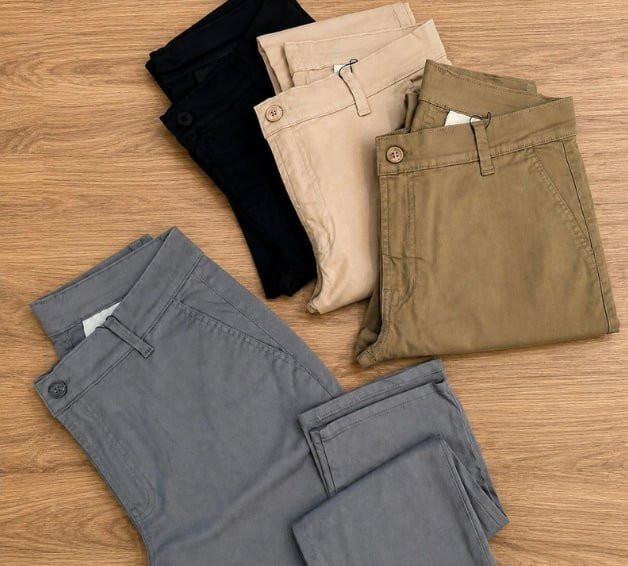 Kit com 3 Calça Sarja Alfaiataria Slim