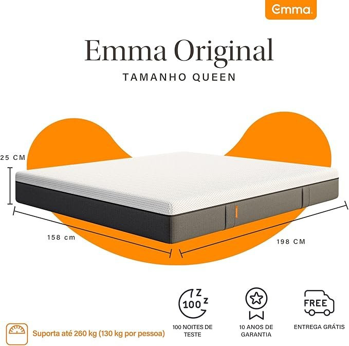 Colchão Queen Emma Original 25 cm 158x198 cm