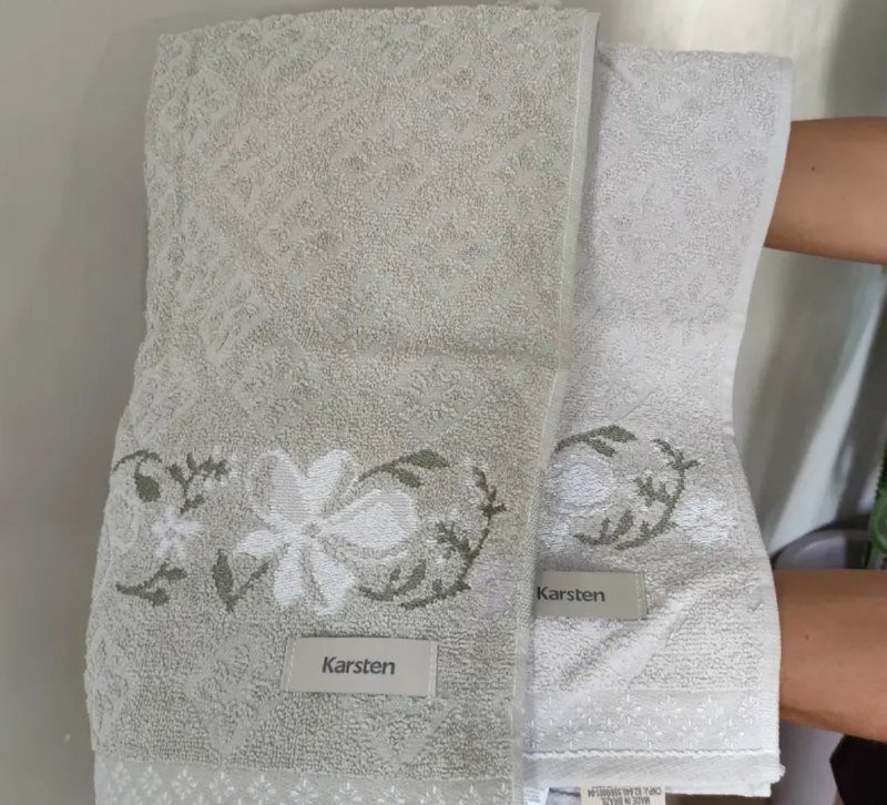 🌸 Jogo de Toalhas Karsten 100% Algodão Floral 4 Peças