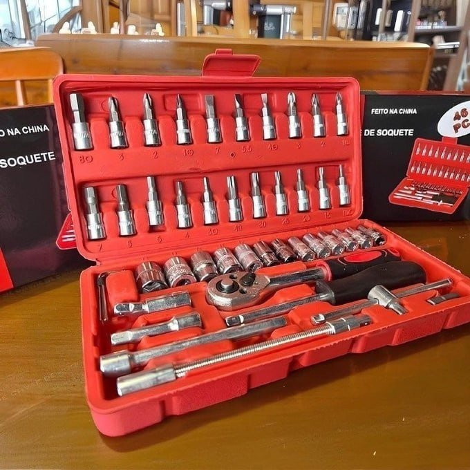 Kit com 46 Peças Chaves Ferramentas Jogo Fenda Philips