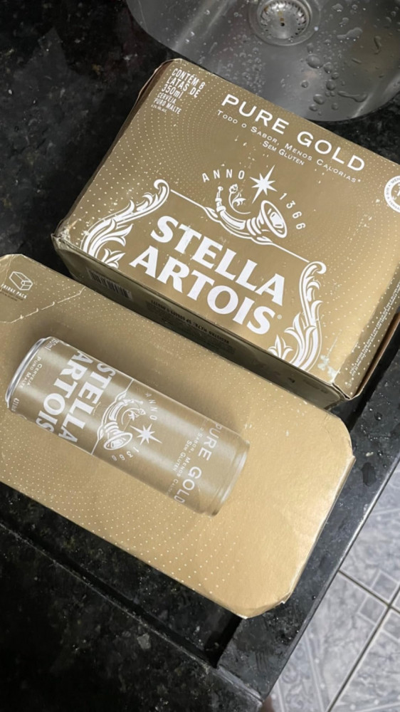 Cerveja Stella Artois Pure Gold Lata 350ml 8 unid