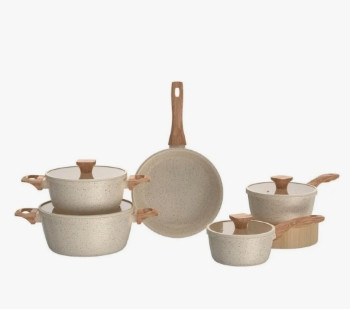 Jogo de Panelas Brinox 5 Peças Alumínio Creme