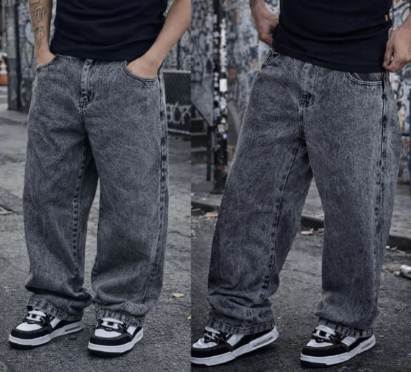 Calça Jeans Estonada Streetwear Baggy