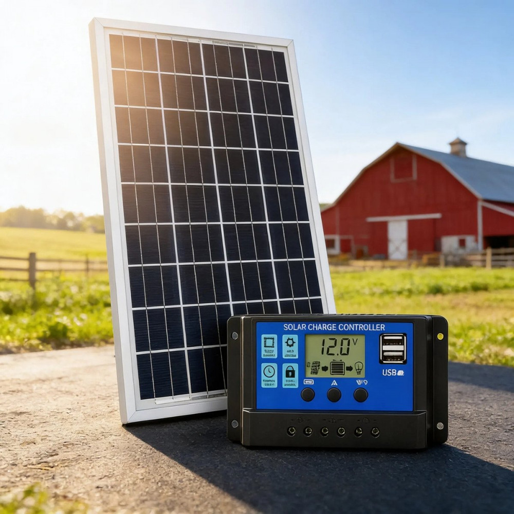 Painel Solar Fotovoltaico 30W 12V com Controlador