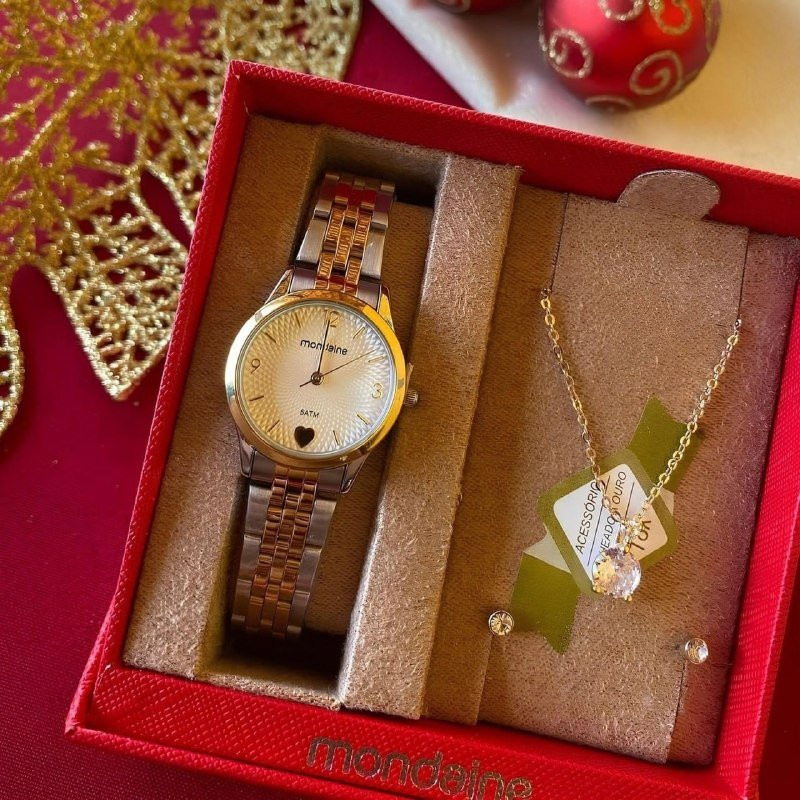 Kit Relógio Mondaine Bicolor Feminino