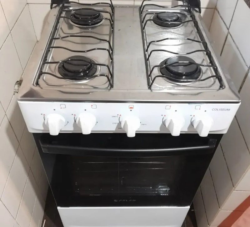 Fogão Atlas 4 Bocas Mesa de Inox Coliseum Plus