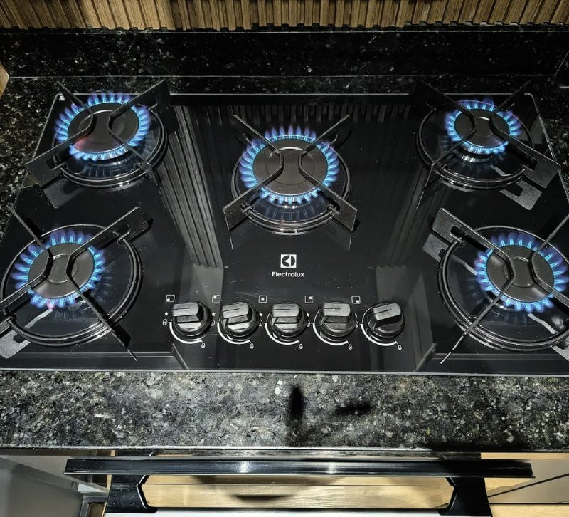 Cooktop 5 Bocas a Gás Electrolux Mesa de Vidro Efficient
