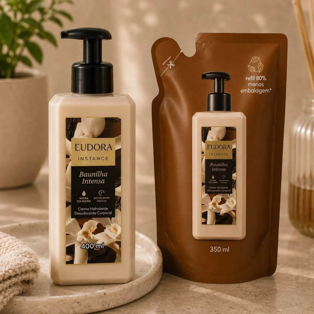 Combo Baunilha: Creme Hidratante 400ml + Refil 350ml
