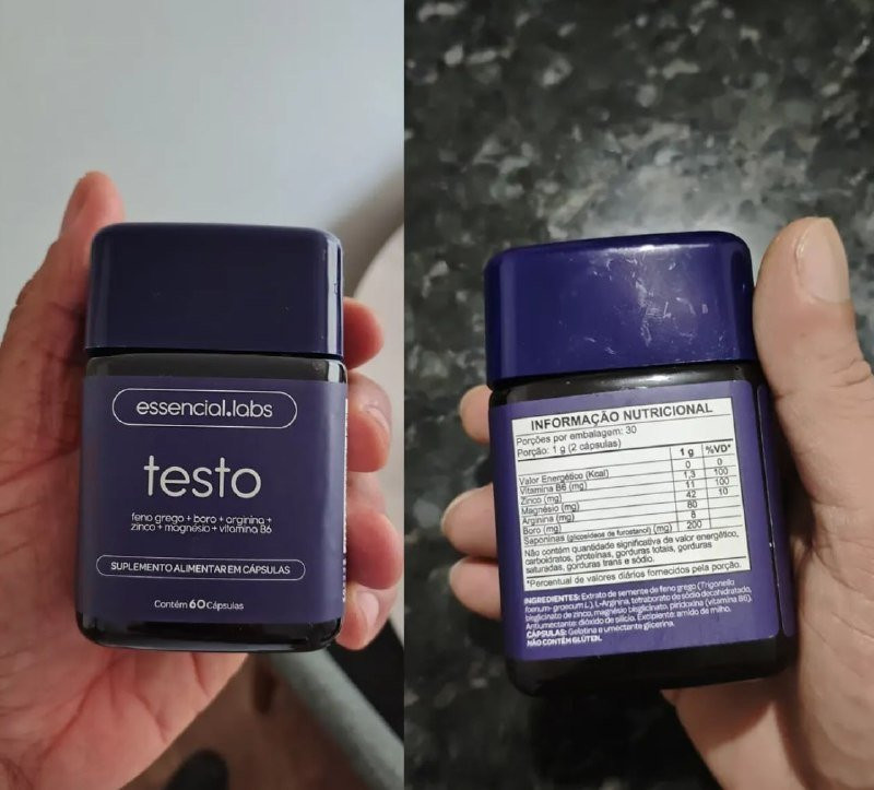 Testo Essencial Precursor da Testosterona - 60 Cápsulas