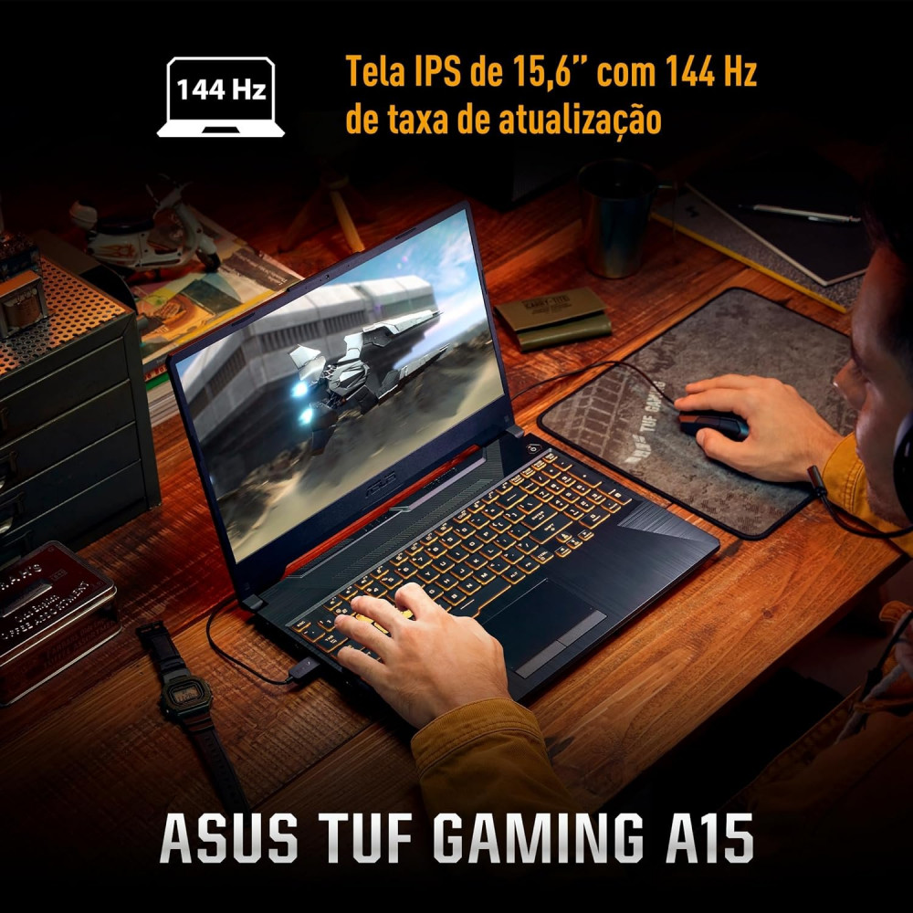 Notebook Gamer ASUS TUF A15 Ryzen 7 16GB 512GB SSD