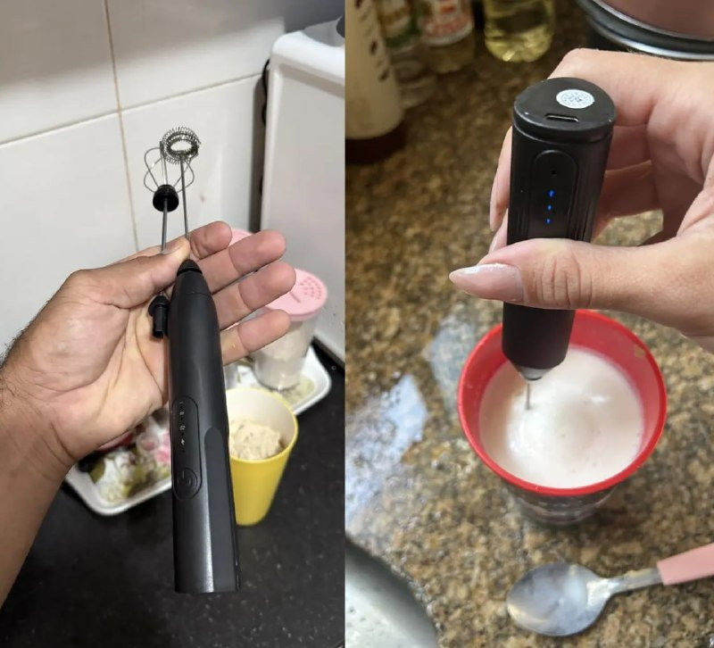 Mini Mixer Misturador De Bebidas Elétrico 2 Em 1 Portátil