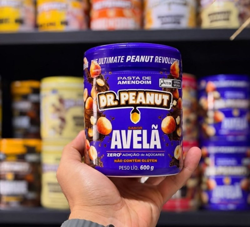 Pasta de Amendoim Avelã 600g C/ Whey Protein - Dr. Peanut