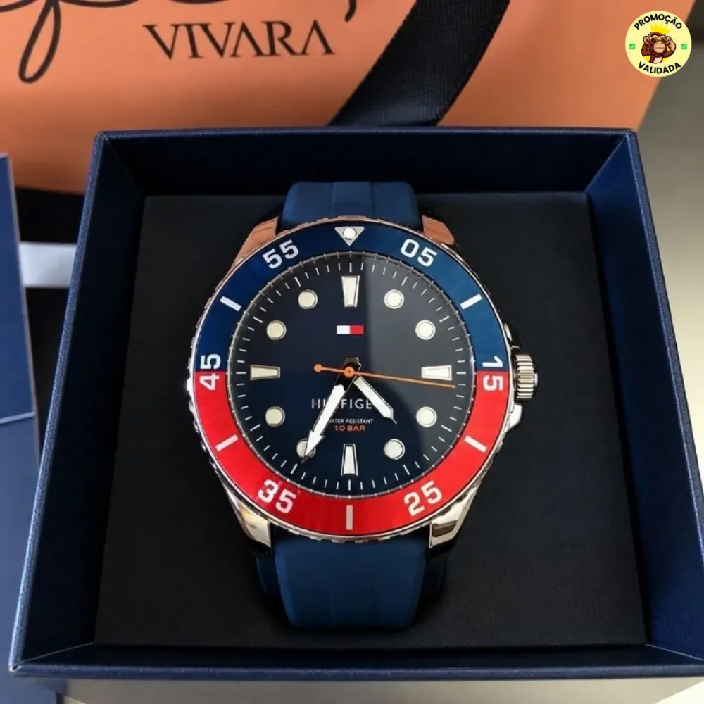 Relogio Tommy Hilfiger Borracha Azul