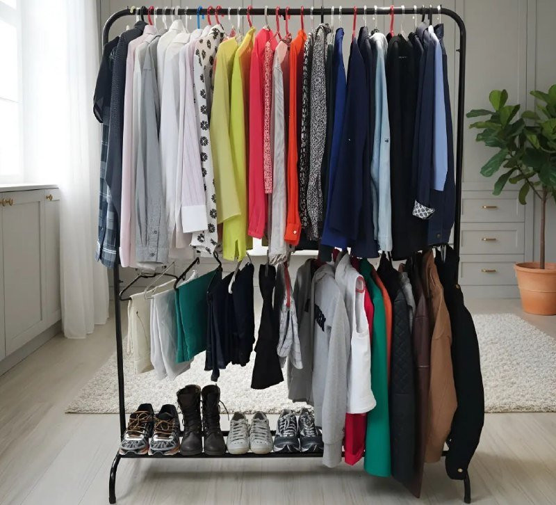 Arara Dupla Para Roupas Com Sapateira Reforçada