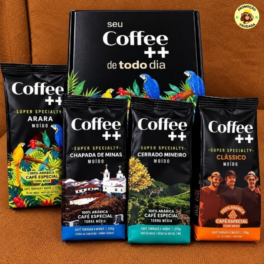 Kit 4 Pacotes Café Especial Torrado e Moído Coffee Mais