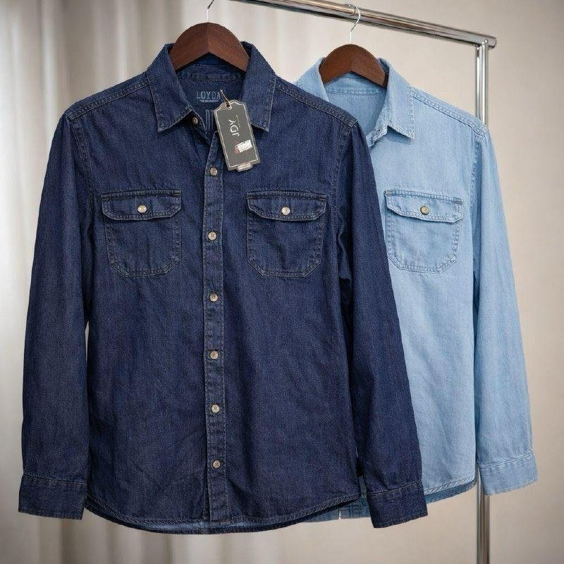 Camisa Jeans Slim Manga Longa