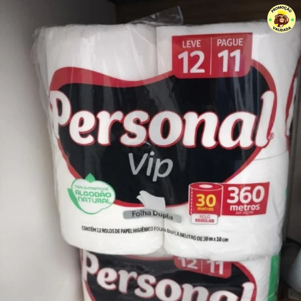 Papel Higiênico Vip Folha Dupla, 16 Unidades