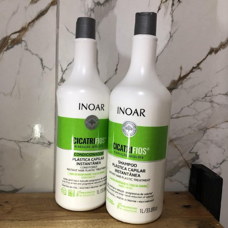 Inoar Kit CicatriFios Plástica Capilar – Shampoo e Condicionador 2x1L