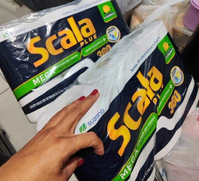 Scala Plus Papel Toalha Mega 360 Toalhas 3 Rolos de 120 Toalhas cada