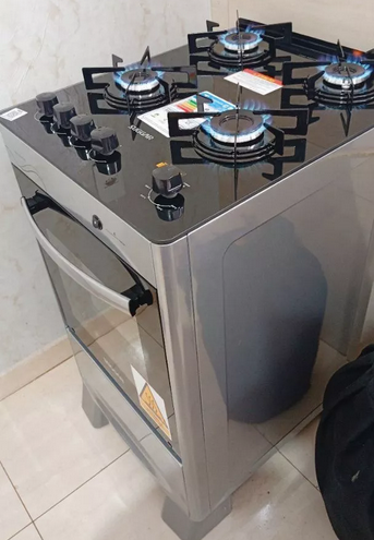 Fogão Suggar Neo Glass 4 Bocas Inox