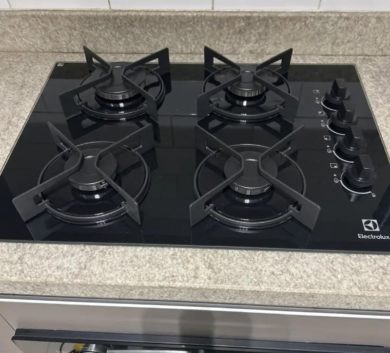 🔥 Cooktop 4 Bocas a Gás Electrolux Mesa de Vidro Efficient Bivolt