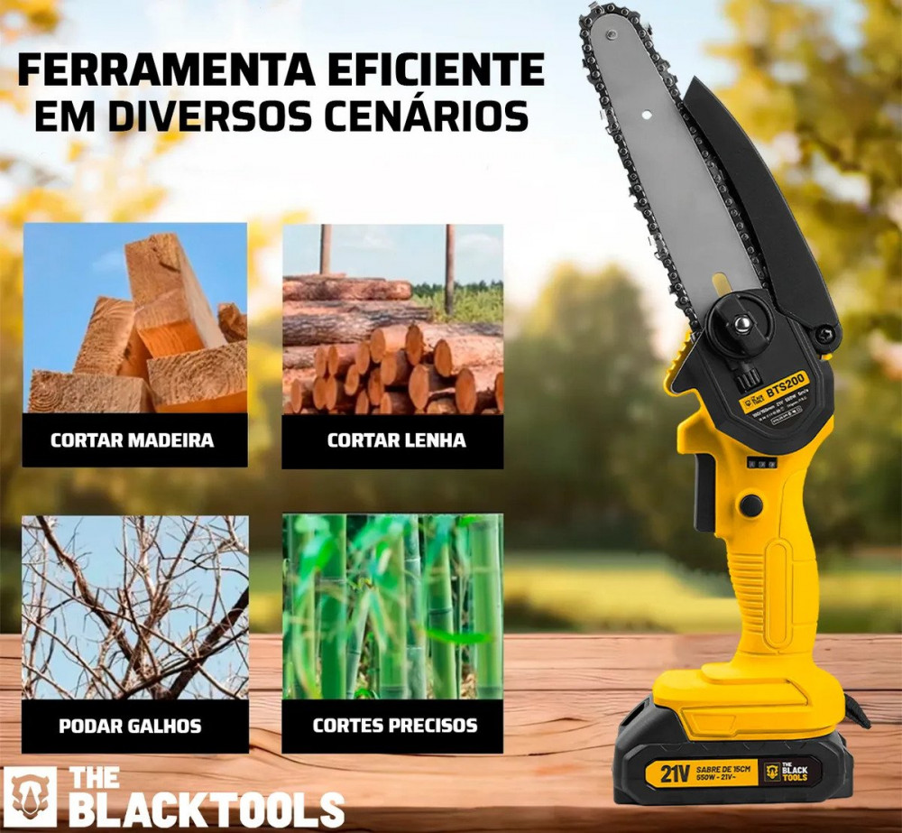 Moto Serra Elétrica Mini Bivolt Amarelo 21v