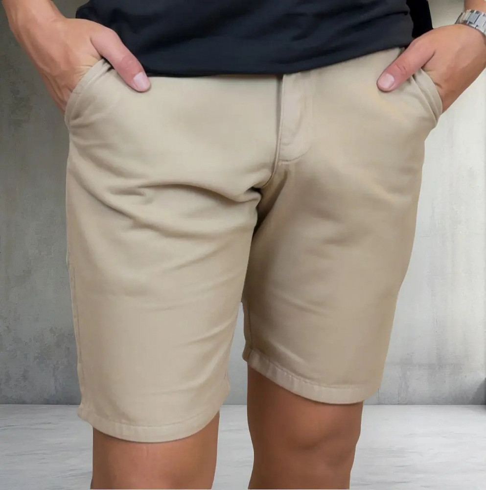 Bermuda Masculina Slim Chino Algodão 100% Vrn