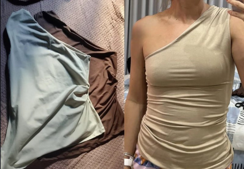 Kit 2 Blusa Manga Assimétrica Casual