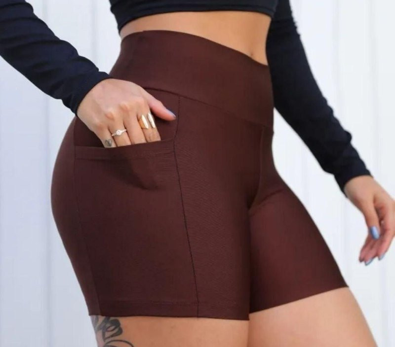 Shorts Academia Feminino Modelador C/ Bolso