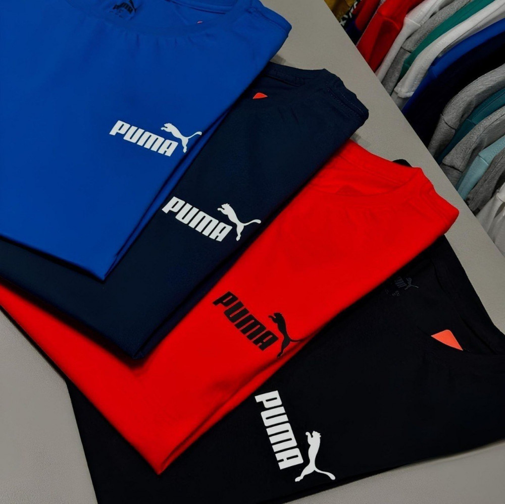 Camiseta Puma Logo Poly Tee Masculina Preta G
