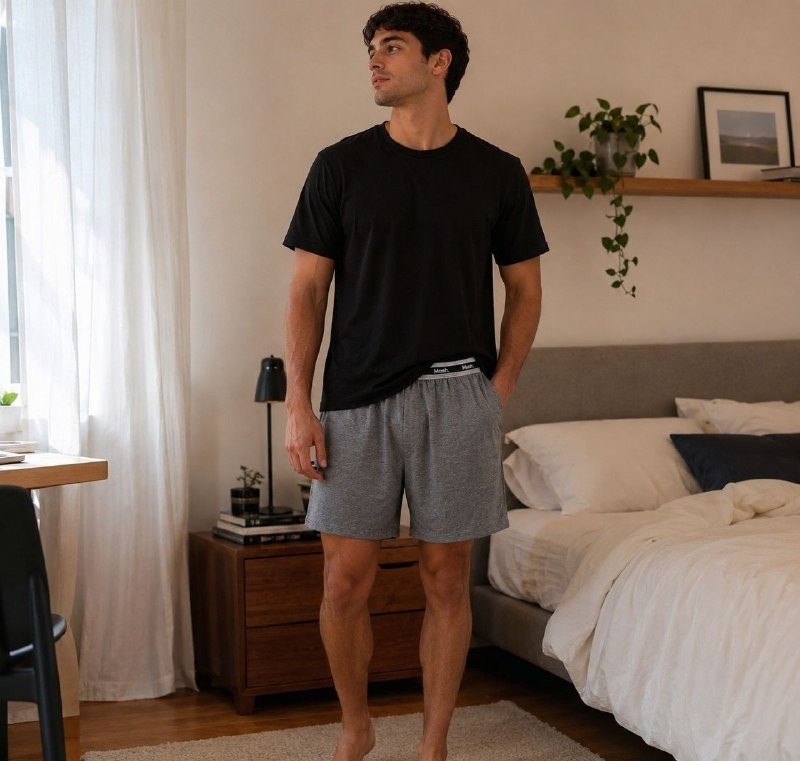 🛏️ Pijama Algodão Manga Curta Gola Careca Com Elastico Mash