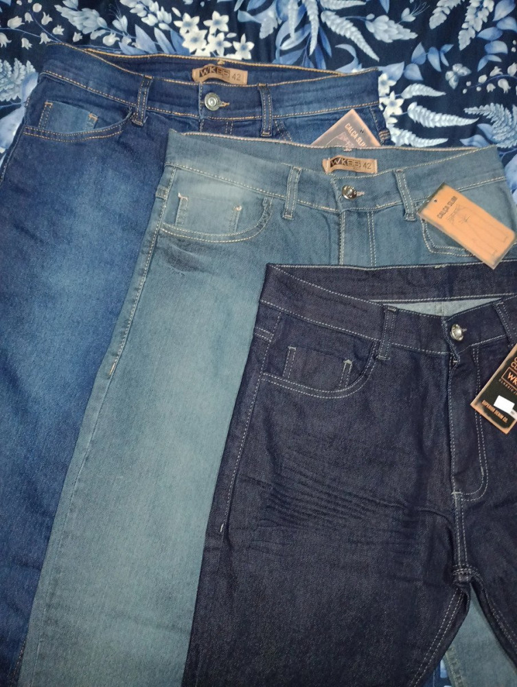 Kit 3 Calça Jeans Masculina Slim Fit