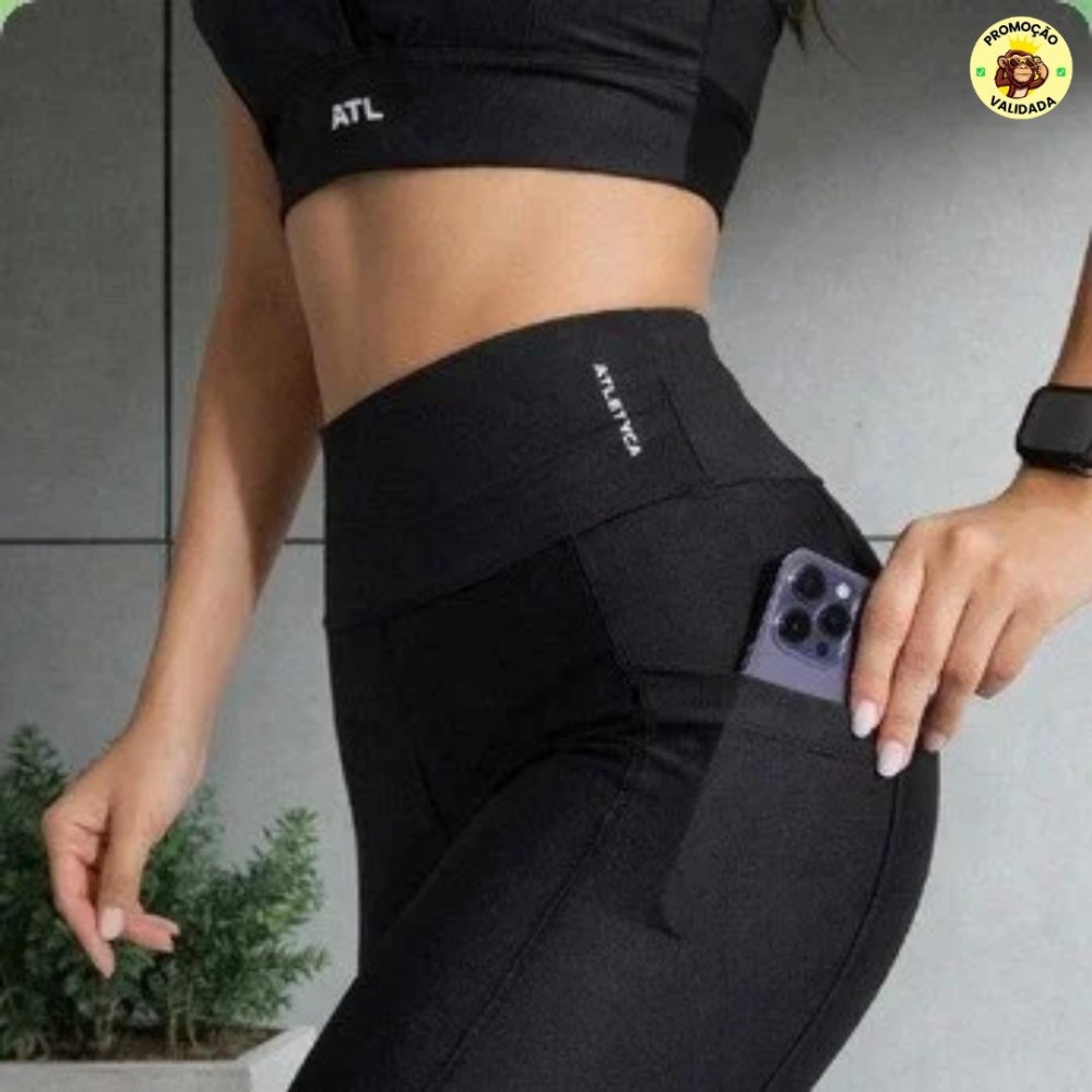 Calça Legging Com Bolso Fitness Feminino