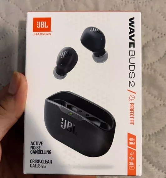 Fone De Ouvido JBL Wave Buds 2 Preto Bluetooth